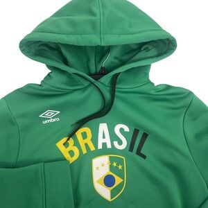 Umbro Brazil Sweatshirt M Green Soccer Football Hoodie Pullover Brasil